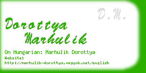 dorottya marhulik business card